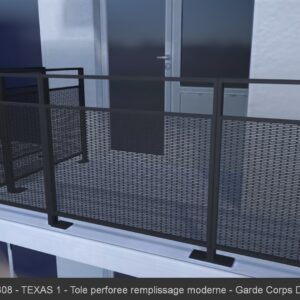 SPM10308 - TEXAS - Tôle perforée remplissage moderne - Garde Corps Dampere