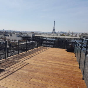 Garde corps terrasse Motif TOLE CADE vue sur Tour Eiffel Paris - Dampere