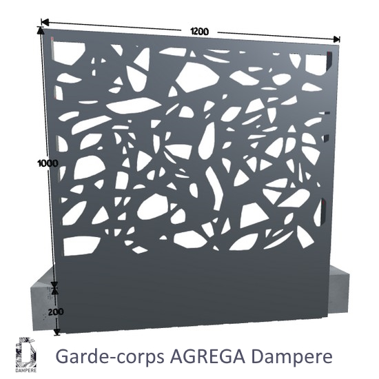 Garde-corps Paredam AGREGA 1200×1000 Gris anthracite Garde-corps Paredam AGREGA 1200×1000 Gris anthracite