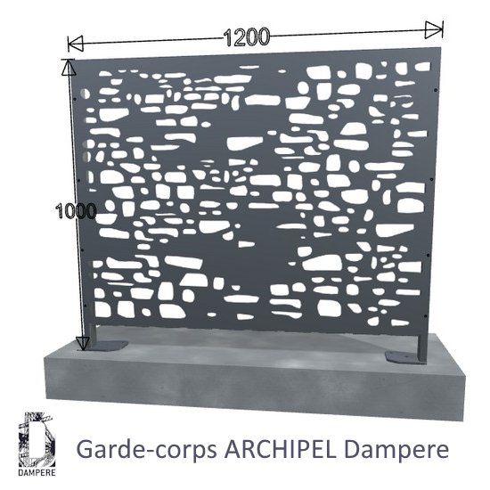 Garde-corps Parefit ARCHIPEL 1200×1000 Gris anthracite