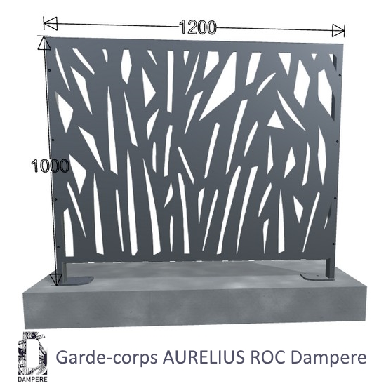 Garde-corps Parefit AURELIUS ROC 1200×1000 Gris anthracite Garde-corps Parefit AURELIUS ROC 1200×1000 Gris anthracite