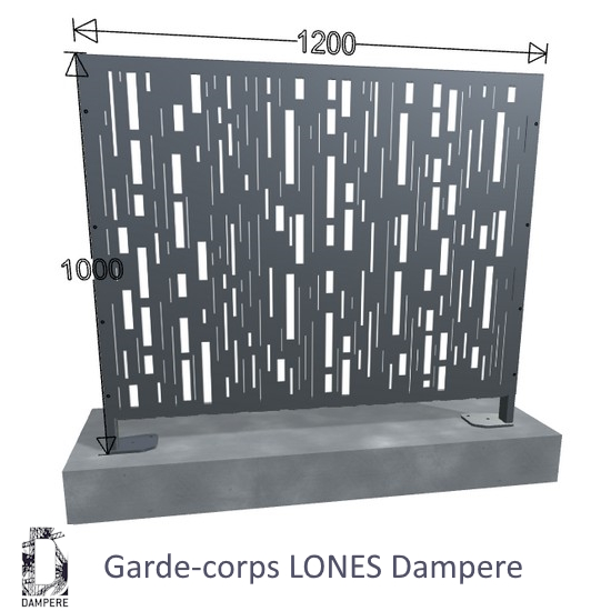 Garde-corps Parefit LONES 1200×1000 Gris anthracite