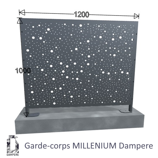 Garde-corps Parefit MILLENIUM 1200×1000 Gris anthracite