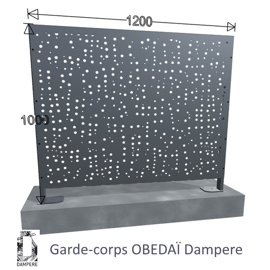 Garde-corps Parefit OBEDAÏ 1200×1000 Gris anthracite