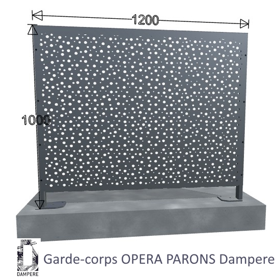 Garde-corps Parefit OPERA PARONS 1200×1000 Gris anthracite