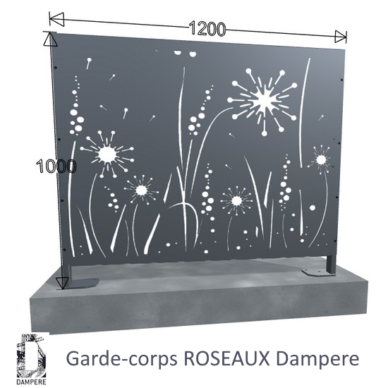 Garde-corps Parefit ROSEAUX 1200×1000 Gris anthracite