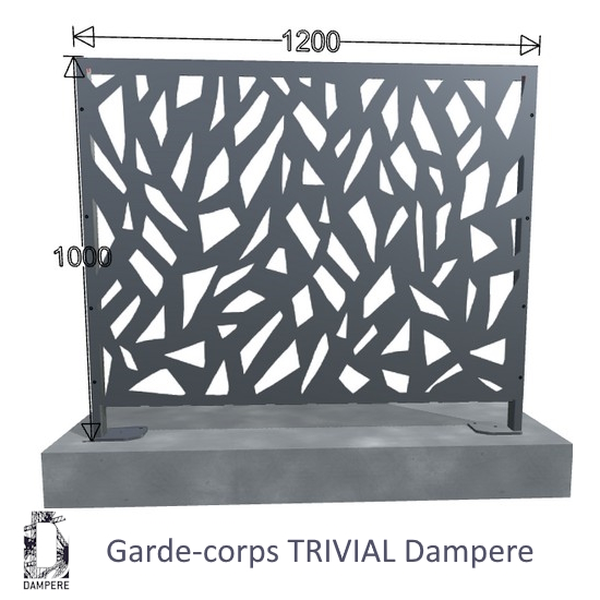 Garde-corps Parefit TRIVIAL 1200×1000 Gris anthracite Garde-corps Parefit TRIVIAL 1200×1000 Gris anthracite